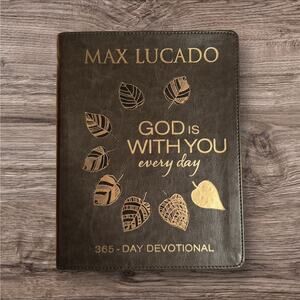 God Is With You Every Day Devotional gift by Max Lucado Faux Leather christian
